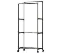 Perchas de ropa de doble barra, estante multiusos para dormitorio, soporte portátil para armario, organizador de ropa, soporte móvil para ropa, perchero para chaquetas, faldas, abrigos