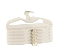 Perchas de terciopelo de cuello corto - Super resistentes, superficie de fieltro antideslizante, diseño que ahorra espacio con ranuras antideslizantes y forma de hombro, ganchos giratorios de 360°