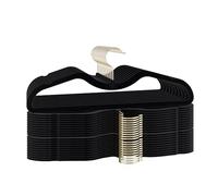 Perchas de terciopelo de cuello corto - Super resistentes, superficie de fieltro antideslizante, diseño que ahorra espacio con ranuras antideslizantes y forma de hombro, ganchos giratorios de 360°