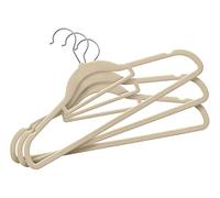 Perchas de Terciopelo - Juego de 10, Negro, Beige o Gris - Antideslizante - Gancho Giratorio - Perchas para Trajes (Marfil)