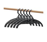 Perchas De Viaje Percha de Ropa Plegable Hombro Ancho, Estante Secado retráctil for Ahorro Espacio, plástico Antideslizante, 5 Piezas(Black)