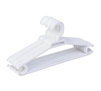 Perchas Infantiles de Plástico - Pack de 12 Unidades | Color Blanco | Tamaño 26,8x13,2 cm | Perchas Ligeras y Resistentes para Ropa de Niños - Fabricadas en España