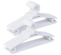 Perchas Infantiles de Plástico - Pack de 24 Unidades | Color Blanco | Tamaño 26,8x13,2 cm | Perchas Ligeras y Resistentes para Ropa de Niños - Fabricadas en España
