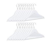 Relaxdays Pack de Perchas Infantiles, Madera, Blanco, 18 x 30,5 x 0,5 cm, 20 Unidades