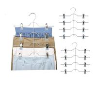 Perchas Pantalones - 3 Piezas Percha Ahorro De Espacio - Percha con Pinzas - Percha De Metal con Clips Antideslizantes - para Pantalones/Faldas/Calcetines/Ropa Interior/Blusas con Tirantes