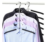 Perchas para Ahorrar Espacio 2 Paquetes de Perchas con Brazo oscilante Antideslizante Acolchado 5 Capas Resistente de Acero Inoxidable para suéteres Camisas Armario Organizador de Almacenamiento