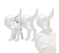 Perchas para llaves de cola de perro, 3 piezas, soporte adhesivo resistente, organizador de ahorro de espacio, gancho sin perforación para dormitorio, baño, entrada, sala de estar, almacenamiento de