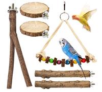 Perchas para Pájaros, 6 Piezas Perchas para Periquitos de Madera Natural Juguetes Loros Accesorio para Jaula de Pájaros, Juguetes para Cacatúas Canarios Agapornis
