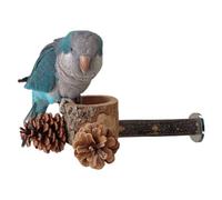 Perchas para pájaros de Jaula - Juguete 2 en 1 con, Percha alimentador para calopsitte, para alimentación y Juego de masticación Despertar para Canaris Conure Inseparable