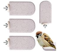 Perchas para pájaros para Jaula, 4 Piezas de Piedra volcánica esmerilada para periquitos, palitos de Masticar, Ejercicio de molienda de Patas para pájaros de Amor, de Entrenamiento al Aire Libre