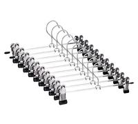 Perchas para Pantalones Metal Percha para Pantalón con Clips Antideslizantes de Ajustables Perchas de Falda 28.5cm (Paquete de 10)