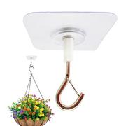 Perchas para plantas de techo, ganchos de techo adhesivos resistentes sin taladro, colgador de pared adhesivo con hebilla de seguridad, no daña la decoración del hogar para interiores, baño, cocina