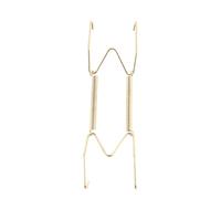 Perchas para platos para paredes, tipo W, arte dorado, gancho invisible, soporte para platos, soporte de resorte, decoración artesanal (7 pulgadas)