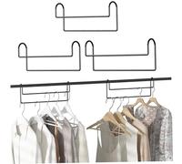 Perchas para Ropa Que ahorran Espacio, 3 Piezas de 12 Pulgadas, Organizador de Perchas de Ropa de Metal Resistente, sin instalación, de Armario portátiles para Camisa, Abrigo, Pantalones, f