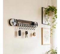 Perchas para utensilios de cocina, 8 ganchos, ahorro de espacio, soporte para utensilios de pared, sin taladrar/montaje en pared, fuerte autoadhesivo, soporte de herramientas de diseño moderno para