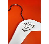 Perchas personalizadas para niños, Flowergirl, Pageboy, perchas grabadas con láser, Flower Girl, Page Boy, regalo personalizado grabado para el día de la boda (niñas - perchas blancas)