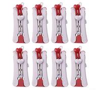 Perchas plegables para ropa de viaje, paquete de 8 con rotación de 360 grados, agarre antideslizante para el hogar, hotel, camping, diseño de ahorro de espacio, ligero y para viajeros (rojo)