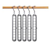 Perchas Ropa 9 Hole Foldable Hanger Wardrobe Space Saving Storage For Clothes Drying Hangers Organizers Rack Coat Pants(5 Gray 9 Holes)