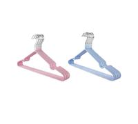 Perchas Ropa Non-Slip Hangers Heavy Space Saving Metal & Rubber Coating Clothes For Jeans Slacks Suit Coat Rack(Pink and blue20pcs)