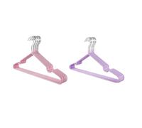 Perchas Ropa Non-Slip Hangers Heavy Space Saving Metal & Rubber Coating Clothes For Jeans Slacks Suit Coat Rack(Pink and purple20pcs)