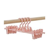 Perchas Ropa Percha Ajustable for Faldas con Pinzas Antideslizantes, Multifuncional for el hogar, for Colgar Vestidos y Pantalones.(Pink,5PCS (Save More))