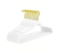 Perchas Ropa Percha de plástico Antideslizante de 45 cm, Percha mágica de Terciopelo for Ropa, Abrigos, sin Dejar Rastro(45cm White)