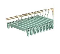 Perchas Ropa Percha for Pantalones con Clips Ajustables, Ahorra Espacio, Antideslizante, de Metal, Organizador de Ropa for Faldas de Mujer, Calcetines y lencería.(Blue,10pcs)