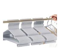 Perchas Ropa Perchas de Metal Antideslizantes con Ganchos for Trajes, Abrigos y Ropa, sin Dejar Rastro, Muescas Redondas, 10 Unidades(Light Grey)