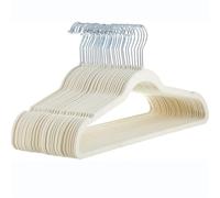 Perchas Ropa Velvet Clothes Hangers 10/20/30pcs Non-Slip with Shoulder Pants Bar 360 Swivel Hook For Suit Storage(White,30 PCS)