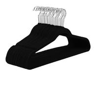 Perchas Ropa Velvet Clothes Hangers 10/20/30pcs Non-Slip with Shoulder Pants Bar 360 Swivel Hook For Suit Storage(Black,10 PCS)