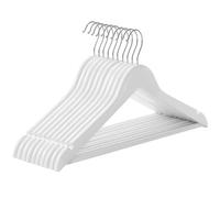 Perchas Ropa Wooden Hangers, Set of 10, Solid Wood, Notches In The Shoulder Area, Non-Slip Trouser Bar, 360° Rotating Hook
