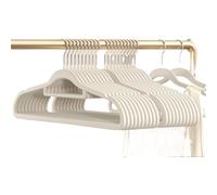 Perchas Terciopelo 10/20 Piezas Percha De Terciopelo Antideslizante Flocado Perchas Multifuncionales for Ropa Traje Camisa Abrigo Organizador(Off White,20pcs)