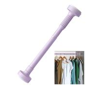 Perchero ajustable de acero inoxidable sin taladrar, diseño que ahorra espacio, longitud extensible (110190 cm), color morado, fácil instalación para colgar prendas