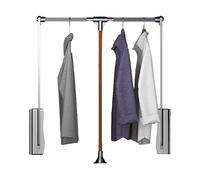 Perchero ajustable extensible con mecanismo de amortiguación, barra colgante para ahorrar espacio (gris 510660 mm) para un almacenamiento eficiente en el armario