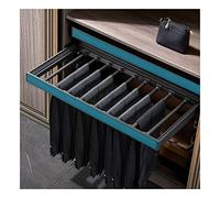 Perchero ajustable extraíble para guardar bufandas y pantalones vaqueros, con sistema de amortiguación, solución de armario que ahorra espacio (azul, 60 cm)