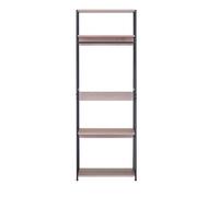 Perchero, armario abierto dormitorio, vestidor lofi 3 estantes barra colgadora roble cambrian y negro 60x175x40 cm 175 cm