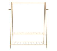 Perchero bosque plegable 2 estantes natural 150,5x132x45,5 cm