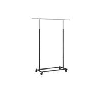 SONGMICS Perchero Burro, Perchero con Ruedas, Capacidad de Carga de hasta 25 kg, Ajustable, Plata y Negro HSR101B01