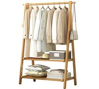 Perchero Burro de Bambú, Perchero de Pie Armario Abierto Madera con Raíles para Ropa, Percheros Burro para Dormitorio, Sala de Estar Oficina, Fácil Ensamblar