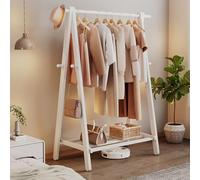 Perchero Burro de Bambú, Vestidores Armarios Abiertos, Madera Sólida Perchero con Ganchos, Multifunción Perchero de Pie para Recibidores Entrada Pasillo Salón, Blanco/80x40x150cm