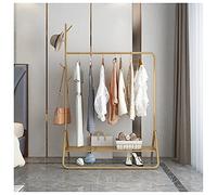 Perchero Burro Diseño de Base Triangular Estable, Creativo Robusto Burros Percheros de Ropa Moderno Burro Ropa con Estante (Color : Gold, Size : 120cm)