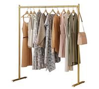 Percheros burro Estante De Ropa Comercial Para Colgar Ropa Rieles De Ropa De Metal Modernos Estante De Exhibición Minorista Independiente Perchero Fácil De Montar Para Dor(Size:150X40X150CM,Color:Oro)