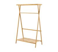 [en.casa] Perchero Burro con 1 Barra 1 Estante Superior para Sombreros y 1 Estante para Zapatos en Dormitorio Recibidor Oficina Estable Bambú 140 x 90 x 45 cm - Color natural