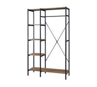 [en.casa] Perchero burro Hvidovre 5 estantes 170x100x35cm Negro/Madera