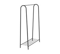 [en.casa] Perchero Burro con 1 estante para Clazados 1 Barra Armario para Ropa Clóset para Recibidor Dormitorio Metal 145 x 89 x 33 cm Negro