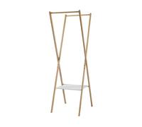 Perchero burro iisalmi con 2 barras bambú 156x50x57 cm - natural blanco [en.casa]