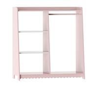 [en.casa] Perchero Burro Infantil Vestnes con Estantería Barra para Colgar y Compartimentos Armario Abierto para Ropa Guardarropa Cuarto para Niños Algodón de Azúcar 90 x 80 x 38 cm - Rosa/Blanco