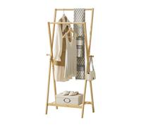 Perchero burro keitele con 2 barras 150 x 60 x 42 cm bambú natural [en.casa] 60 cm