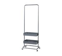 Perchero burro kumad con ruedas 2 cajas metal 175x58x36cm - gris oscuro [en.casa]