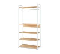 Perchero burro larem 180x84x40cm con 5 compartimentos - efecto roble [en.casa] 180 cm